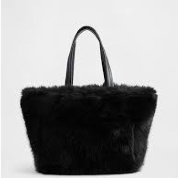 Gap Black Faux Fur Tote Bag - Picture 4 of 4